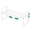 SUZLON Expandable Cabinet Shelf Organizer Rack, Stackable Kitchen Counter Storage Shelves Stand, Adjustable Height Pantry Shelf Spice Rack, Heavy Duty Nonslip White Large 1Pack view 1