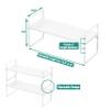 SUZLON Expandable Cabinet Shelf Organizer Rack, Stackable Kitchen Counter Storage Shelves Stand, Adjustable Height Pantry Shelf Spice Rack, Heavy Duty Nonslip White Large 1Pack view 2