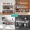 SUZLON Expandable Cabinet Shelf Organizer Rack, Stackable Kitchen Counter Storage Shelves Stand, Adjustable Height Pantry Shelf Spice Rack, Heavy Duty Nonslip White Large 1Pack view 4