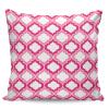 EZON-CH Throw Pillow Covers Decorative Pillow Cover 16x16 Inch Pink and White Moroccan Pattern Geometric Velvet Square Pillowcase Soft Cushion Covers for Sofa Couch Bed Chair view 1