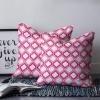 EZON-CH Throw Pillow Covers Decorative Pillow Cover 16x16 Inch Pink and White Moroccan Pattern Geometric Velvet Square Pillowcase Soft Cushion Covers for Sofa Couch Bed Chair view 2