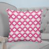 EZON-CH Throw Pillow Covers Decorative Pillow Cover 16x16 Inch Pink and White Moroccan Pattern Geometric Velvet Square Pillowcase Soft Cushion Covers for Sofa Couch Bed Chair view 4