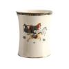 CANMNT Trash Can Ceramic Trash Can Household Large Retro Coverless Trash Can Living Room Bedroom Kitchen Toilet Available Trash Can Wastebasket view 1