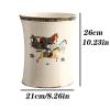 CANMNT Trash Can Ceramic Trash Can Household Large Retro Coverless Trash Can Living Room Bedroom Kitchen Toilet Available Trash Can Wastebasket view 2