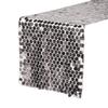 14 x 108 inch Large Payette Sequin Table Runners (Silver) view 1