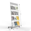 TONGMO Floor-Standing Magazine Rack 4-Layer with Wheels, Brochure Display Stand, High-hardness metal for Exhibitions, Office, and Any Organization Requiring Information Display (Silver) view 2
