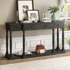 Quarte Versatile Rustic Console Table with 4 Front Facing Storage Drawers and 1 Bottom Shelf,Suitable for Hallway Living Room Bedroom Use (Antique Black@t) view 2