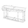 Quarte Versatile Rustic Console Table with 4 Front Facing Storage Drawers and 1 Bottom Shelf,Suitable for Hallway Living Room Bedroom Use (Antique Black@t) view 3