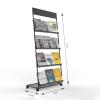 TONGMO Magazine Rack: Floor-Standing 4-Layer with Wheels, Brochure Display Stand, High-hardness metal for Exhibitions, Office, and Any Organization Requiring Information Display(Black) view 2