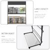 TONGMO Magazine Rack: Floor-Standing 4-Layer with Wheels, Brochure Display Stand, High-hardness metal for Exhibitions, Office, and Any Organization Requiring Information Display(Black) view 3