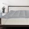 Pure Eco Mattress Topper Queen Size,Deep Pockets (8-22" Depth) Fits, 500TC Cotton Pad Cover, 1000 GSM Mattress Pads, Extra Thick Cooling Queen Size Bed Mattress Topper 60"x80" Inches Silver view 2