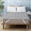 Pure Eco Mattress Topper King Size,Deep Pockets (8-22" Depth) Fits, 500TC Cotton Pad Cover, 1000 GSM Mattress Pads, Extra Thick Cooling King Size Bed Mattress Topper 76"x80" Inches Silver view 1