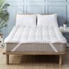 Pure Eco Mattress Topper Short Queen Size,Deep Pockets (8-22" Depth) Fits, 500TC Cotton Pad Cover, 1000 GSM Mattress Pads, Short Queen Size Bed Mattress Topper 60"x75" Inches White view 1