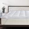 Pure Eco Mattress Topper Short Queen Size,Deep Pockets (8-22" Depth) Fits, 500TC Cotton Pad Cover, 1000 GSM Mattress Pads, Short Queen Size Bed Mattress Topper 60"x75" Inches White view 2