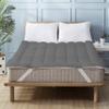 Pure Eco Mattress Topper King Size,Deep Pockets (8-22" Depth) Fits, 500TC Cotton Pad Cover, 1000 GSM Mattress Pads, Extra Thick Cooling King Size Bed Mattress Topper 76"x80" Inches Dark Grey view 1