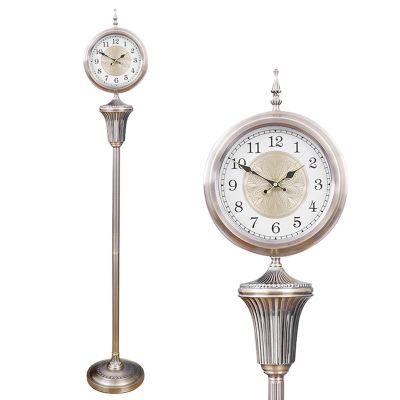 JTYX Vintage Creative Standing Clock with with Large Numerals, Silent Non-Ticking Quartz Clock Vertical Grandfather Clocks - Large Villa Floor Clock