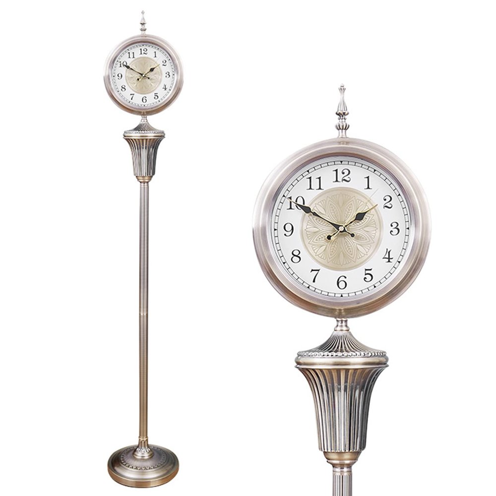 JTYX Vintage Creative Standing Clock with with Large Numerals, Silent Non-Ticking Quartz Clock Vertical Grandfather Clocks - Large Villa Floor Clock