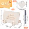 CRASPIRE Wedding Guest Book Alternative, for Guests to Sign with 3PCS Pens and 100PCS Wooden Sign Hearts Rustic Wedding Decorations for Wedding Decorations Shower Birthday view 2