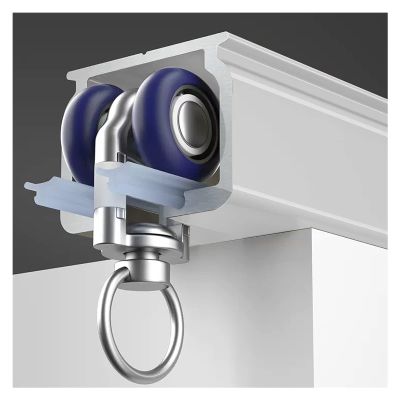 LZMZMQ Aluminum Alloy Curtain Track System - 8 Pulleys Per Meter, Not Bendable Sliding Curtain Rod for Bedroom/Gazebo/Office Room Divider, Ceiling Mount (Color : White, Size : 9ft/2.7m/108in)
