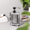 Gray Translucent Bathroom Accessories Set,Resin Bathroom 5-Piece Set Tray Soap Dish Soap Dispenser Storage Box Cup,Light Luxury Home Decoration view 4