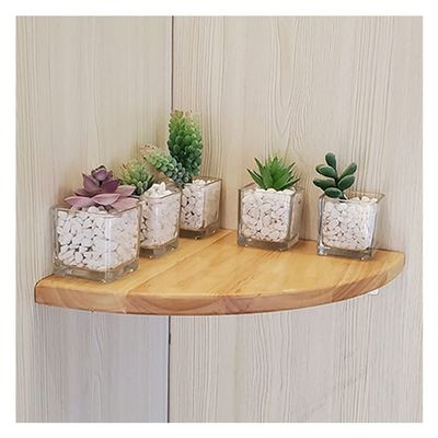 Corner Floating Shelves Fan-Shaped Oak Corner Wall Shelf, Home Office Wall Decoration Rack, Flower Rack, Bookshelf, Display Rack (Size : 22x22x1.7cm)