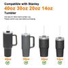 6Pack Replacement Straws for Stanley 40oz 30oz 20oz 14oz Tumbler, Airboat Reusable Plastic and Flexible Silicone Straws with Clean Brush Compatible with Stanley Cup (2*Clear Plastic+4*Color Silicone) view 3