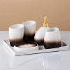 LIPPSY Bathroom Ceramic Accessory Set,Includes Toothbrush Holder Mouthwash Cup Mug Soap Dispenser Soap Dish Tray for Bathroom Vanity Sink (Color : C) view 1