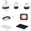 LIPPSY Bathroom Ceramic Accessory Set,Includes Toothbrush Holder Mouthwash Cup Mug Soap Dispenser Soap Dish Tray for Bathroom Vanity Sink (Color : C) view 2