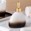 LIPPSY Bathroom Ceramic Accessory Set,Includes Toothbrush Holder Mouthwash Cup Mug Soap Dispenser Soap Dish Tray for Bathroom Vanity Sink (Color : C) view 4