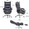 LOKOO Office Chair Desk Chair Computer Chair Ergonomic Executive Chair, PU Leather Office Chair,High-Back Swivel Chair with Free Lift and Rotation, with Pedals, Boss Chair Cream White (Color : Black) view 2