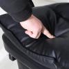 LOKOO Office Chair Desk Chair Computer Chair Ergonomic Executive Chair, PU Leather Office Chair,High-Back Swivel Chair with Free Lift and Rotation, with Pedals, Boss Chair Cream White (Color : Black) view 3