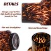 Amber Glass Vase, Decorative Flower Vases for Home Office Wedding Decor, Modern Unique Vase for Table Centerpiece Book Shelf Living Room Housewarming Gift, Tortoise Shell Decor view 3