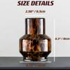 Amber Glass Vase, Decorative Flower Vases for Home Office Wedding Decor, Modern Unique Vase for Table Centerpiece Book Shelf Living Room Housewarming Gift, Tortoise Shell Decor view 4