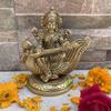Aakrati Saraswati Adorning a Swan. Goddess Beautiful Brass Statue. Best for Home Decor, Pooja Temple, Office Decor & Gifting. view 1