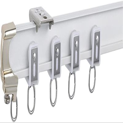 FEHUN Room Divider Ceiling Track System Shower Curtain Flexible Bendable Sliding Curtain Track Rod, White Ceiling Curtain Rail System for Shower/Bay Windows/RV (Size : 2.7m/8.8ft)