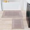 BNM Modern Machine Washable Non-Slip Latex Backing Highly-Absorbent Bath and Shower Rugs, Rome Small and Large Bath Rug Set with Spray Latex Backing, 20" x 30", 24" x 36", 2 Piece Set, Tan view 2