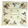 Doily Boutique Easter Tablecloth with Easter Bunny and Eggs on Ivory Material Size 34 x 34 inches view 1