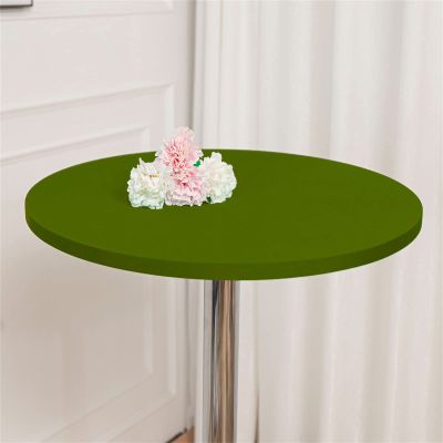 4-Pack Fitted Round Tablecloth Spandex Stretch Cocktail Table Cover Elastic Edge Table Topper Cap, Table Cover for Outdoor/Indoor Use, Fits Round Tables up to 2(Size:180cm,Color:Blackish Green,)