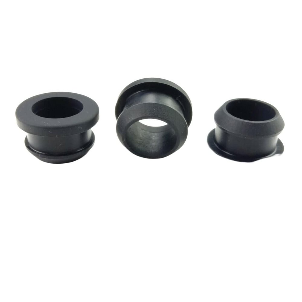 GatherTOOL Silicone Rubber Snap-on Grommet Hole Plugs Black 4.5mm-50.6mm End Caps Bung Wire Cable Protect Bush (Size : 15mm(Bore 11.5) 10pcs)