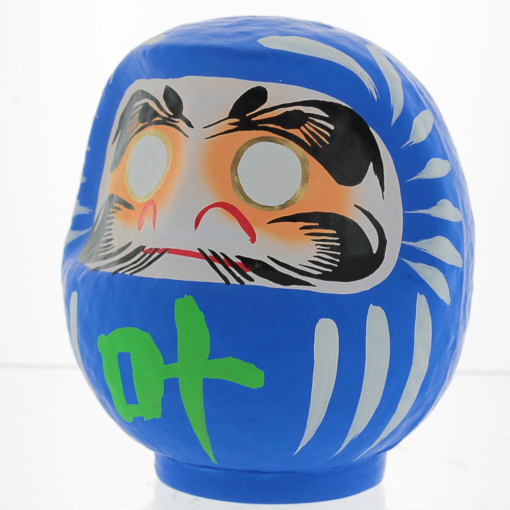 Daimonya Daruma Doll - Made in Japan - Success & Performance (Blue, Medium 4.7 inch)