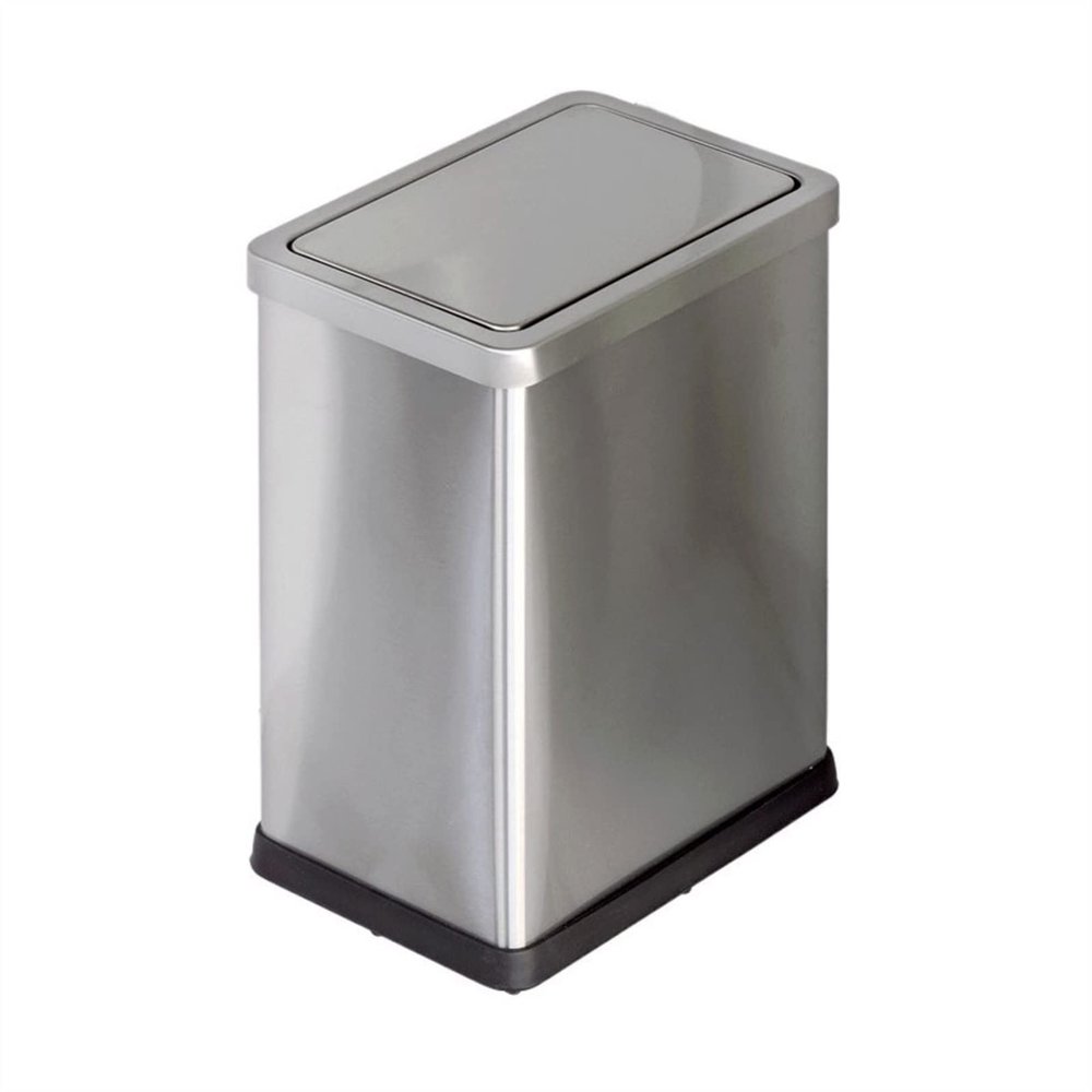 CANMNT Trash Can 10L/15L Stainless Steel Trash Can with Lid Simple Shake Lid Garbage Storage Bucket Toilet Bedroom Office Waste Paper Basket Trash Can Wastebasket (Size : 15L)