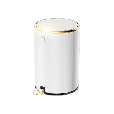 CANMNT Trash Can 6L Light Luxury Stainless Steel Trash Can Household Living Room Bedroom Simple Foot-Operated Garbage Can Kitchen Bin Trash Can Wastebasket
