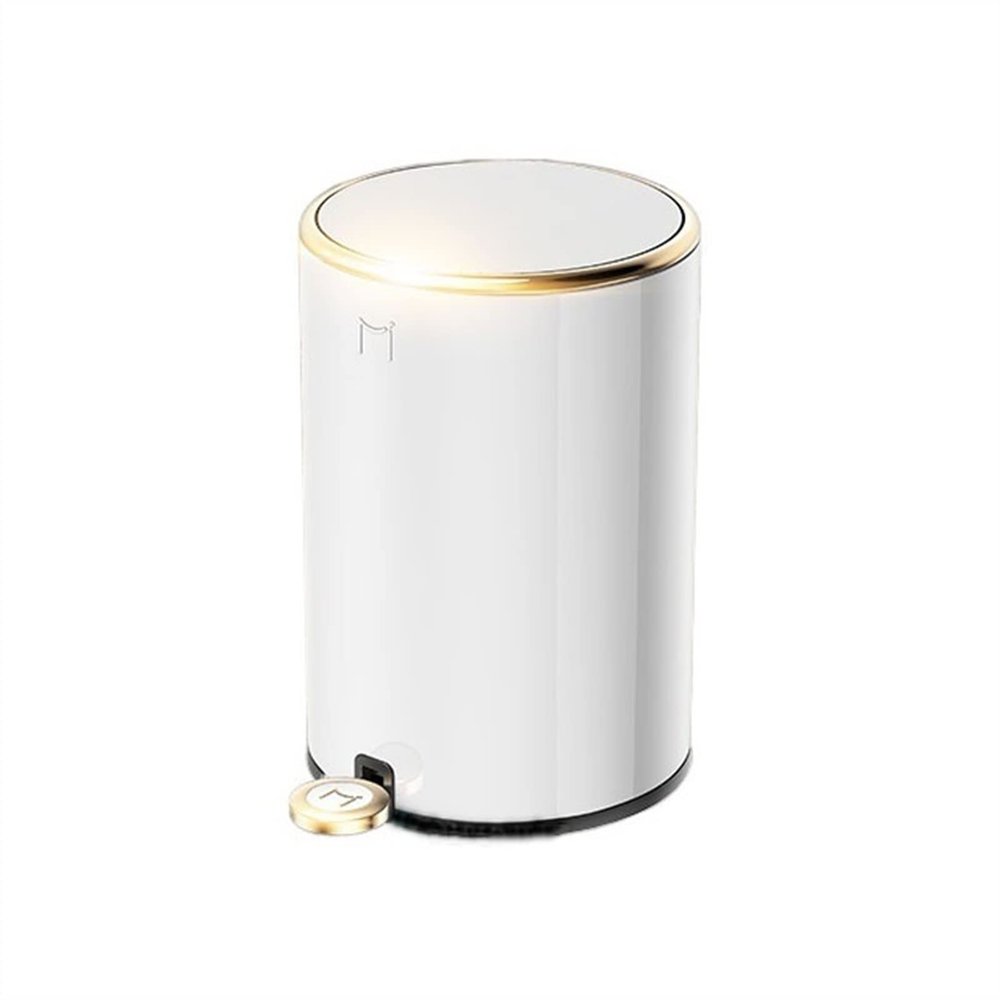 CANMNT Trash Can 6L Light Luxury Stainless Steel Trash Can Household Living Room Bedroom Simple Foot-Operated Garbage Can Kitchen Bin Trash Can Wastebasket