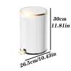 CANMNT Trash Can 6L Light Luxury Stainless Steel Trash Can Household Living Room Bedroom Simple Foot-Operated Garbage Can Kitchen Bin Trash Can Wastebasket view 2