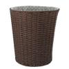 Alipis Decorative Rattan Woven Basket Trash Can Fabric Liner Round Decorative Paper Waste Basket Wicker Laundry Hamper Garbage Container Bin for Bedroom Kitchen Woven view 1