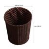 Alipis Decorative Rattan Woven Basket Trash Can Fabric Liner Round Decorative Paper Waste Basket Wicker Laundry Hamper Garbage Container Bin for Bedroom Kitchen Woven view 2