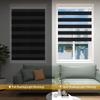 Zebra Roller Shades, Zebra Blinds for Windows,Custom Size Cordless Blackout Zebra Blinds,Dual Layer,Privacy Light Control for Day and Night,Window Blinds for Room,Office,Black,55 1/4" W x 72" H view 2