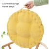 Chair Pads and Cushion Elasticity Seat Pillow for Sofa Bed Balcony Living Room Office,Round Floor Pillow,Comfort Corduroy Seat Cushion Velvet Tufted Meditation Cushion Thicken Solid Chair Pad-Light Gr view 3
