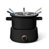 3QT Electric Fondue Set with Bonus 2QT Ceramic Pot, Stainless Steel 6 Color-Coded Forks, and Removable Pot, 1000watt heating system, for chocolate, cheese, broth, or oil fondues (Black (M)) view 1