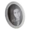 Jiallo Glass Photo Frame - Oval With Crystals (Photo Size 5x7) in Silver view 1